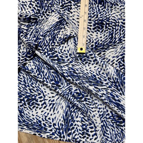 Express Printed Puff Sleeve Midi Dress Blue and White Women’s Size X-Large - Picture 12 of 14